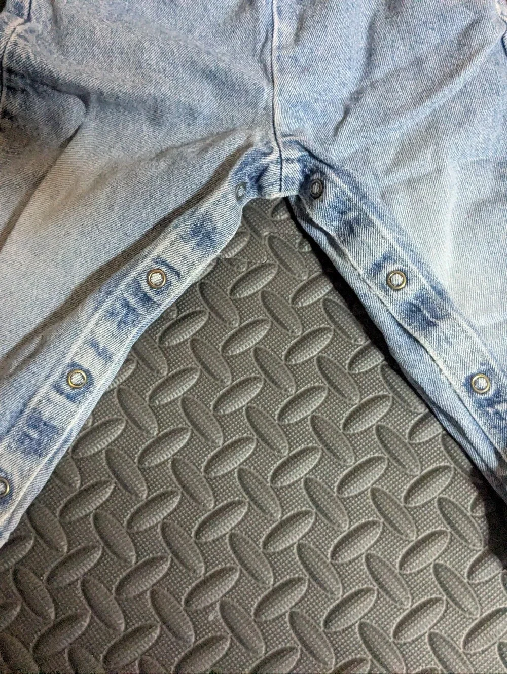 Vintage OshKosh B'gosh Overalls Kids Girls 2T Blue Denim Vestbak 90s Snap Leg